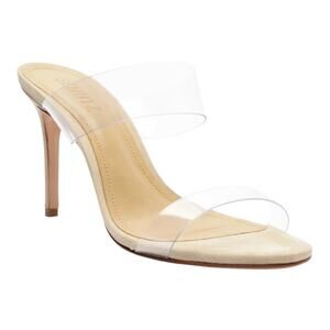 Schutz Women's Ariella Platform Vinyl Heeled Sandals Clear Size 7 1/2